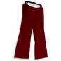 Womens Red Flat Front Straight Leg Regular Fit Comfort Ankle Pants Size 12 image number 1