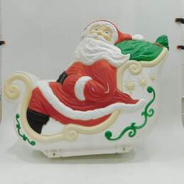 Vintage Grand Venture Santa Claus in Sleigh Lighted Christmas Blow Mold w/ Rails alternative image