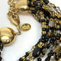 Designer Joan Rivers Gold-Tone Pearl Black Multi Strand Beaded Necklace image number 3
