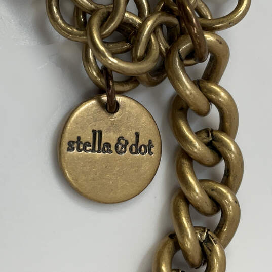 Designer Stella & Dot Gold Zora Crystal Lobster Clasp Statement Necklace image number 4