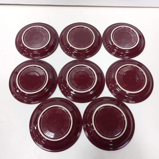 Bundle Of 8 Fiesta Ware Burgundy Small Plates image number 2