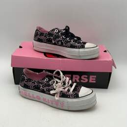 NIB Converse Hello Kitty Womens Pink Black Low Top Lace Up Sneaker Shoes Size 8 alternative image