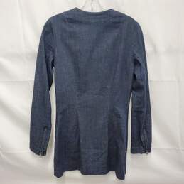 Prairie Underground WM's Organic Cotton Blue Denim Full Zip Sheath Dress Size S alternative image