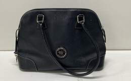 Dooney & Bourke Black Leather Domed Zip Satchel Bag
