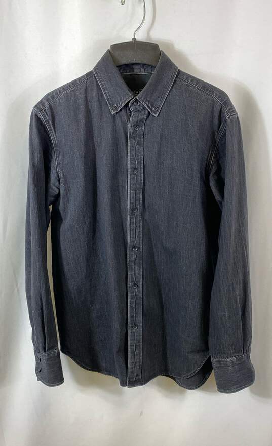 Rag & Bone Mens Black Cotton Fit 3 Long Sleeve Denim Button-Up Shirt Size XS image number 1