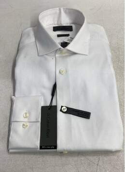 Calvin Klein Men White Button Up Long Sleeve Shirt Sz M NWT