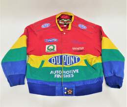 Vintage 90s Jeff Jamilton NASCAR DuPont Rainbow Racing Jacket Men's XXL
