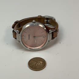 Designer Fossil Georgia ES-3076 Silver-Tone Pink Dial Analog Wristwatch alternative image