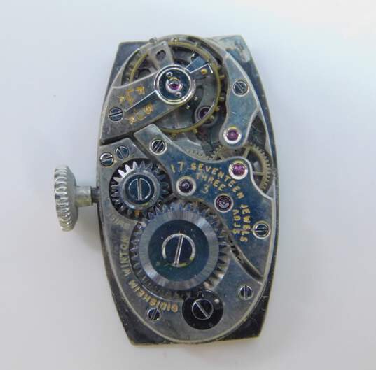 VNTG Winton 18K White Gold Case Blue Sapphire & Diamond Accent 17j Mechanical Watch 12.6g image number 5