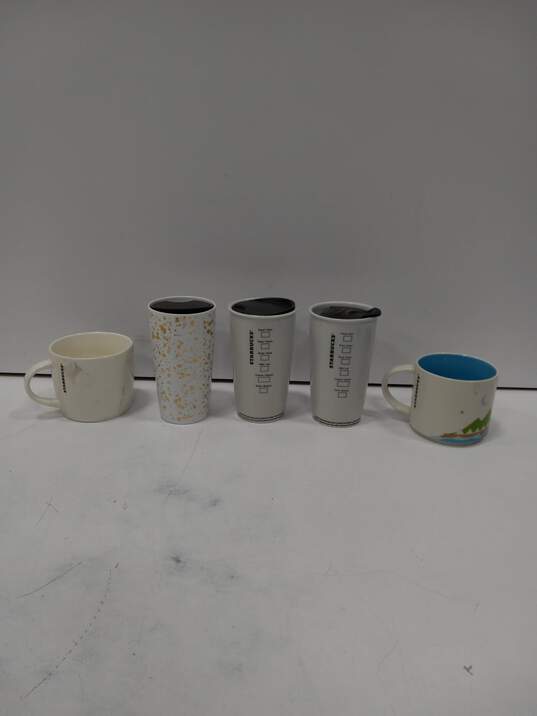 5pc Bundle of Assorted Starbucks Ceramic Coffee Mugs image number 2