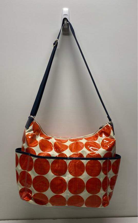 Kate Spade Orange Polka Dot Diaper Shoulder Tote Bag image number 2