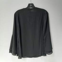 Alfani Black V-Neck Poet Sleeve Blouse Women's Size 4 alternative image