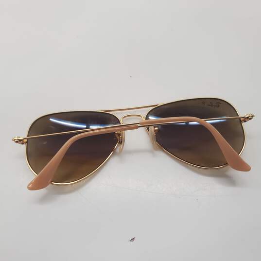 Vintage Ray-Ban Polarized Gold Tone Metal Frame Brown Lens Aviator Sunglasses image number 3