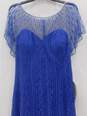 Women's Jade Couture Short Sleeve Blue Dress Size n12 image number 2