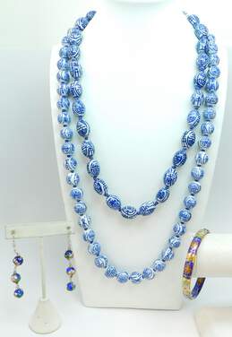 VNTG & Contemporary Asian Insp & Cloisonne Enamel Earrings Necklaces Bracelet