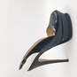 Yves Saint Laurent Peep Toe Slingback Heel Women's Sz.38.5 Black Patent image number 1