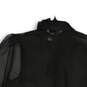Zara Womens Black Organza Semi Sheer Long Sleeve Button Front Blouse Top Size M image number 4