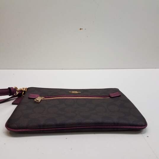 Coach Signature Gallery Pouch Brown Magenta image number 3