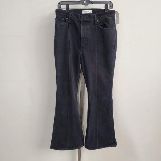 Buy the Abercrombie & Fitch NWT Curve Love High Rise Vintage Flare Jean  Black Denim Women's Size 30/10s