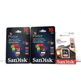 SanDisk 16 & 32GB SDHC Memory Card Lot of 3