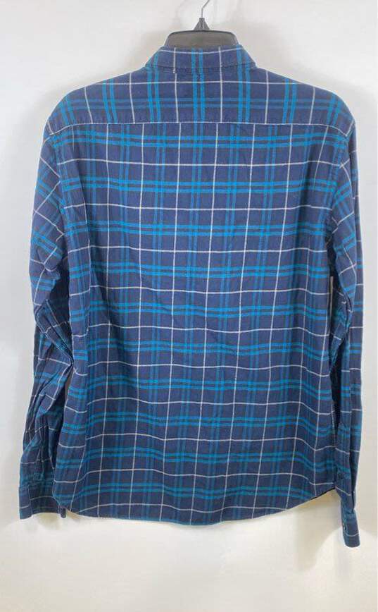 Burberry Men Blue Plaid Button Up Shirt S image number 2