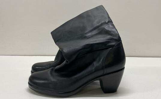 Dansko Black Leather Pull On Mid Heel Boots Shoe Size 10 image number 3