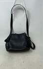 Cole Haan Womens Black Pebbled Leather Adjustable Strap Lined Crossbody Bag image number 2