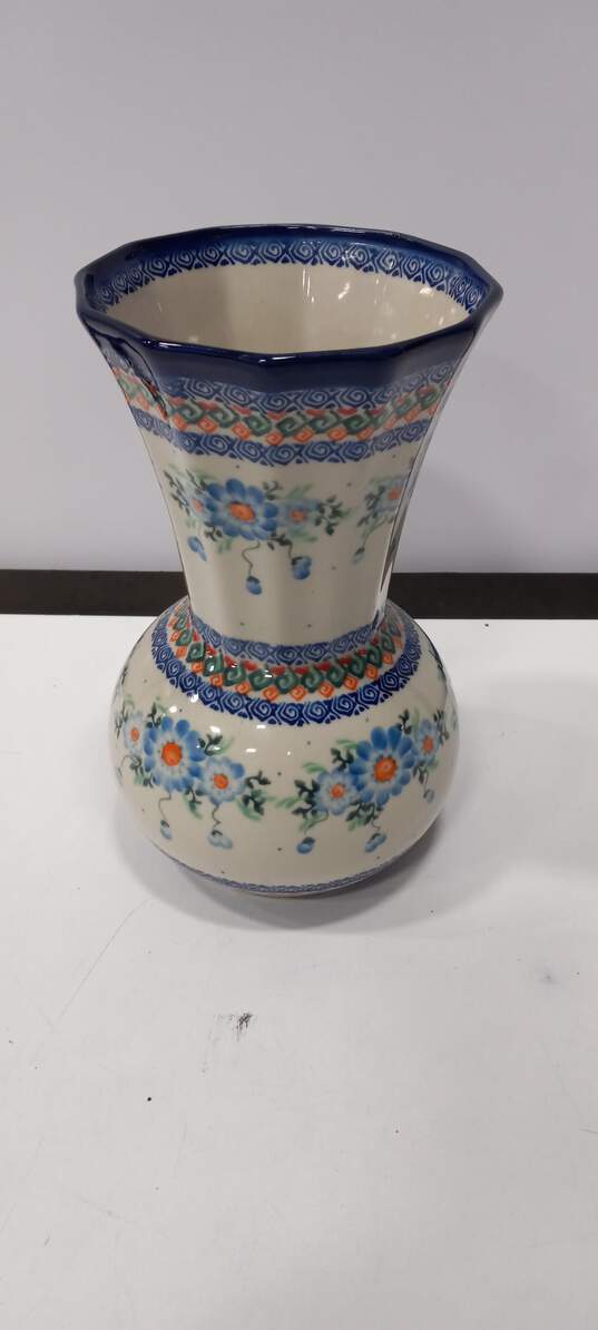 Kalich Boleslawiec 189 Handmade Ceramic Vase 1.9lbs (9.5"/6"/6") image number 2