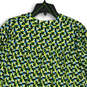 Womens Multicolor Geometric Split Neck Long Sleeve Mini Dress Size S image number 4