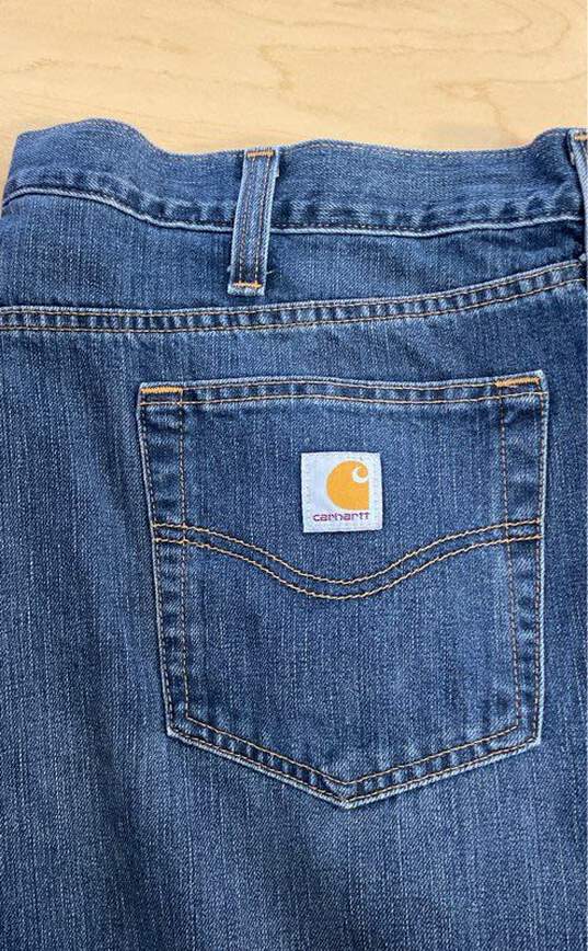 Carhartt Mens Blue Medium Wash 5-Pocket Design Denim Straight Jeans Size 42X30 image number 4