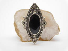 Artisan 925 Sterling Silver Onyx & Faux Onyx Marcasite Rings 21.9g alternative image