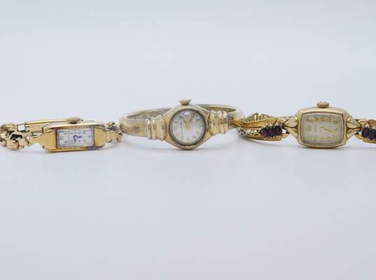 Ladies Vintage Gold Filled Bulova & Elgin Jeweled Watches 40.3g image number 1