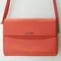 Calvin Klein Orange Leather Shoulder Crossbody Flap Bag image number 1