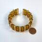 Designer Joan Rivers Gold-Tone Yellow Simulated Topaz Stone Cuff Bracelet image number 3