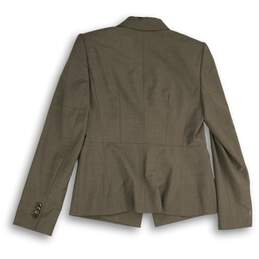 NWT Ann Taylor Womens Brown Peak Collar Long Sleeve One-Button Blazer Size 8 alternative image