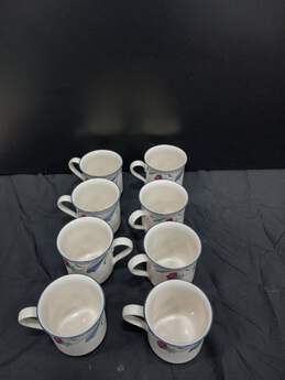 Set of 8 Lenox Chinastone Poppies on Blue Mugs
