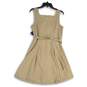 NWT Tommy Hilfiger Womens Beige Khaki Sleeveless Square Neck A-Line Dress Size 6 image number 2