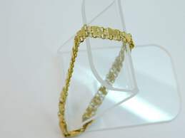 10K Yellow Gold 'Mom' Heart Link Chain Bracelet 4.3g