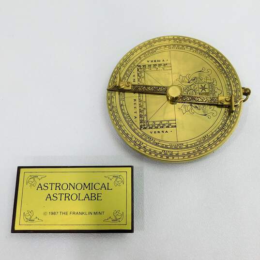 VNTG Franklin Mint Universal Equinoctial Ring Dial & Astronomical Astrolabe image number 2