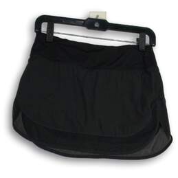 Lululemon Womens Black Elastic Waist Pull-On Athletic Mini Skort Size 4