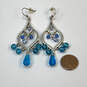 Designer Brighton Silver-Tone Blue Beaded Fashionable Drop Earrings image number 3