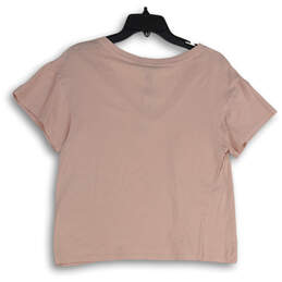 NWT Womens Pink V-Neck Short Sleeve Pullover T-Shirt Size Small alternative image
