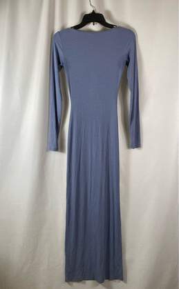 Skims Womens Blue Long Sleeve Keyhole Neck Ribbed Maxi Dress Size Small alternative image