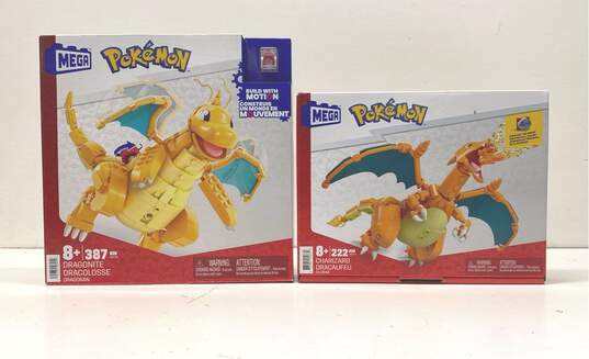 Lot of 2 Mega Construx Pokémon Building Sets- GWY77 Charizard & HKT25 Dragonite image number 1