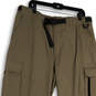 NWT Mens Khaki Flat Front Pockets Straight Leg Hiking Cargo Pants Sz XXL/32 image number 3