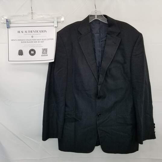 AUTHENTICATED Versace Collection Navy Blue Blazer Size 50 image number 1