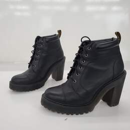 Dr. Martens Women's 'Averil' Black Leather Heeled Ankle Boots Size 7 alternative image
