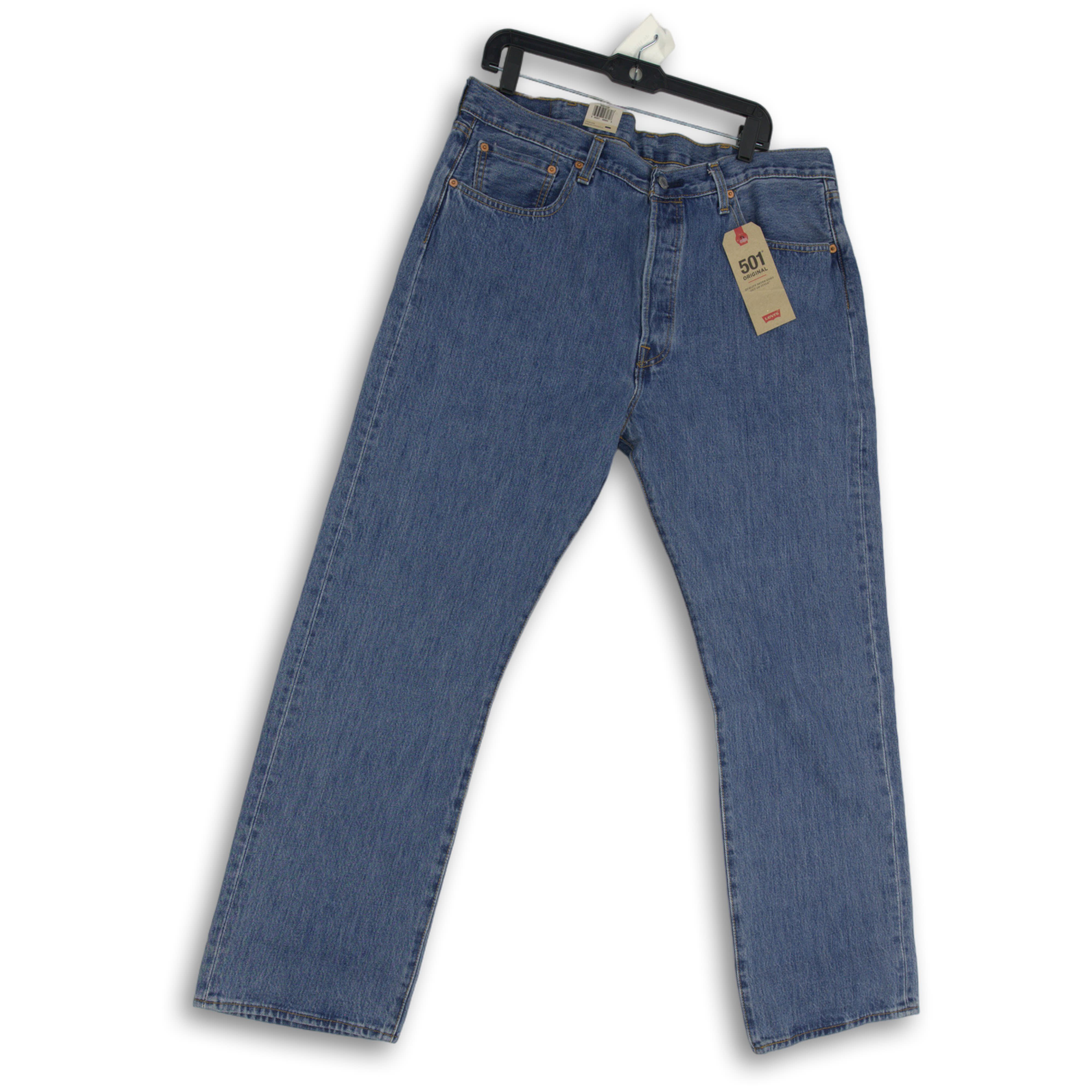 NWT Levi's Mens Straight Leg Jeans Pants 501 Medium Wash Blue Denim Size  38X32
