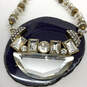 Designer J. Crew Rhinestone Crystal Mirror Geometric Bold Pendant Necklace image number 3
