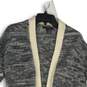 Womens Gray White Fair Isle Knitted Open Front Cardigan Sweater Size XS image number 3